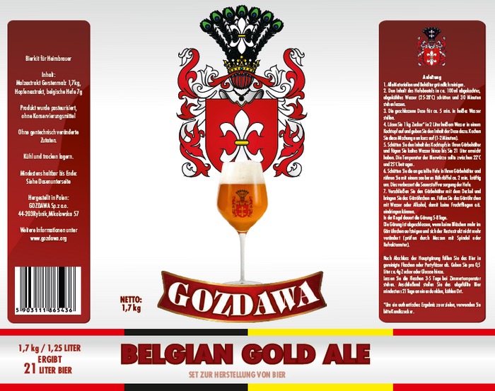 Kits for making beer at home Belgian Gold Ale